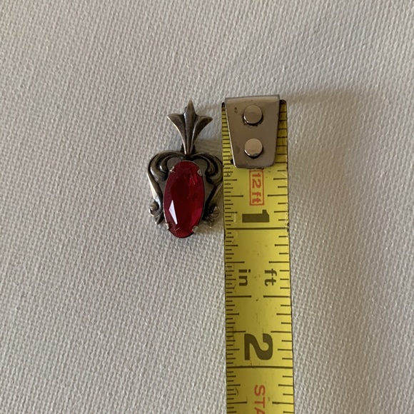 Vintage Sterling Silver and Lab Created Crystal Pendant - Picture 6 of 7